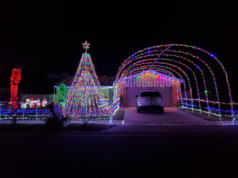 Christmas light display at house in Winter Park, FL