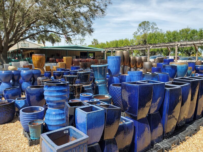 Plant pots at Lukas Nursery in Oviedo, FL