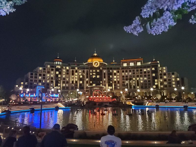 Celestial Park at Epic Universe at night